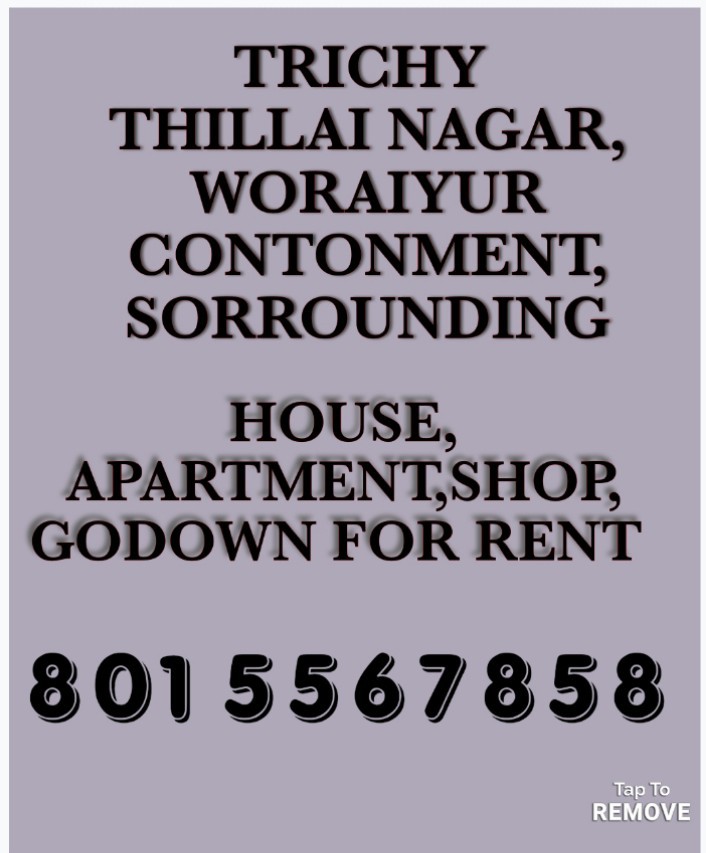 Trichy all locations house office shop apartment for rent